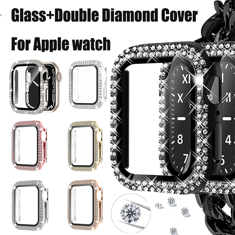 Iwatch Smartwatch Series 7 - Glass+Diamond Cover For Apple watch case