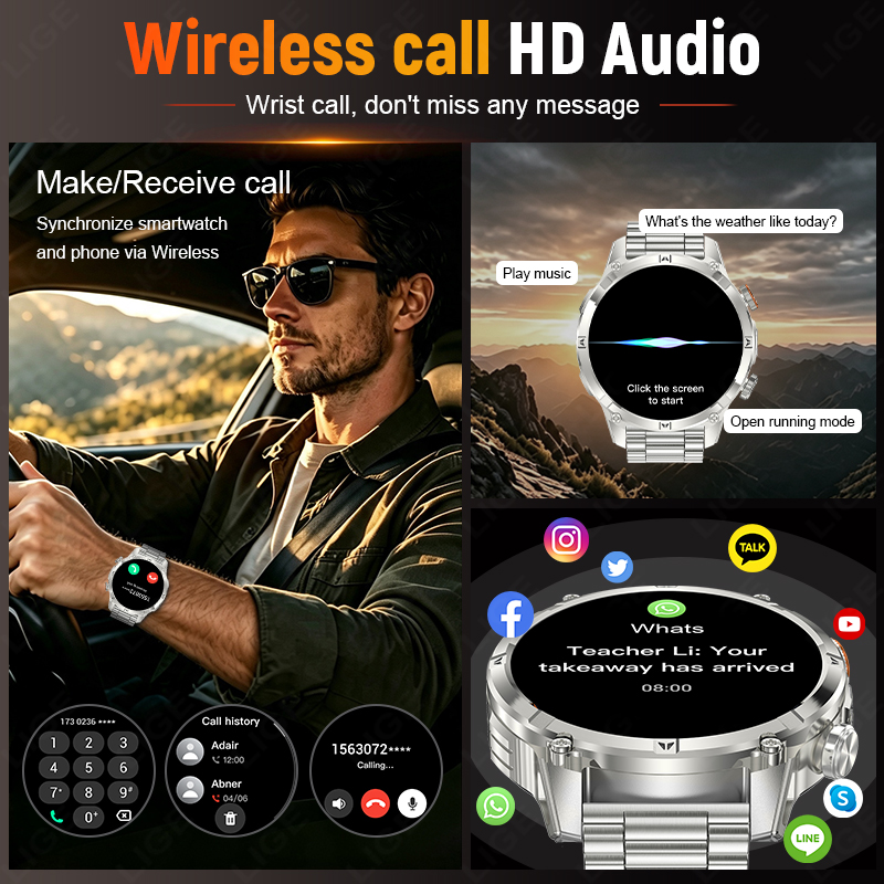 LIGE New Rugged Outdoor Men Sm - огляд і ціна Smartwatch Rugged Watches For Men