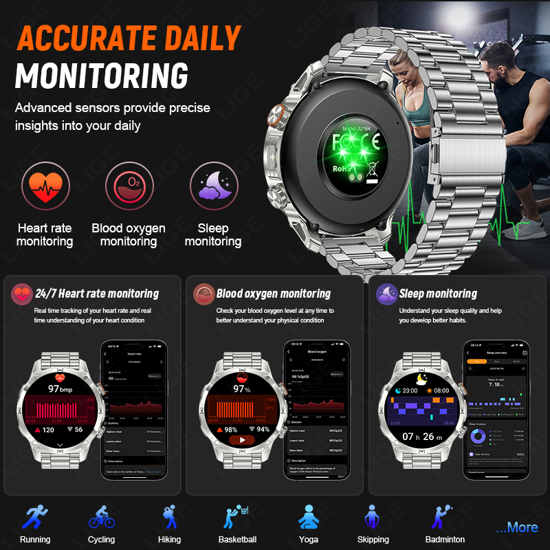 LIGE New Rugged Outdoor Men Sm - огляд і ціна Smartwatch Rugged Watches For Men