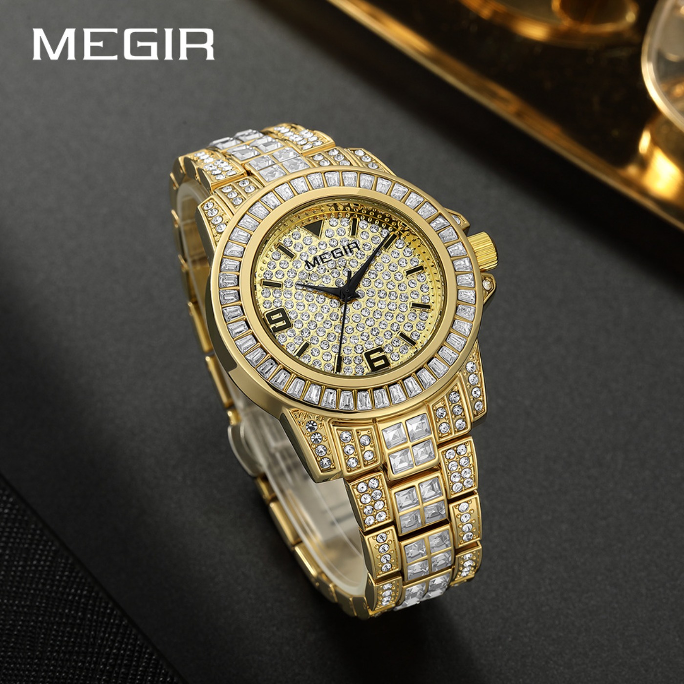 MEGIR Luxury Diamond Watches U - огляд і ціна Analog Quartz Watch