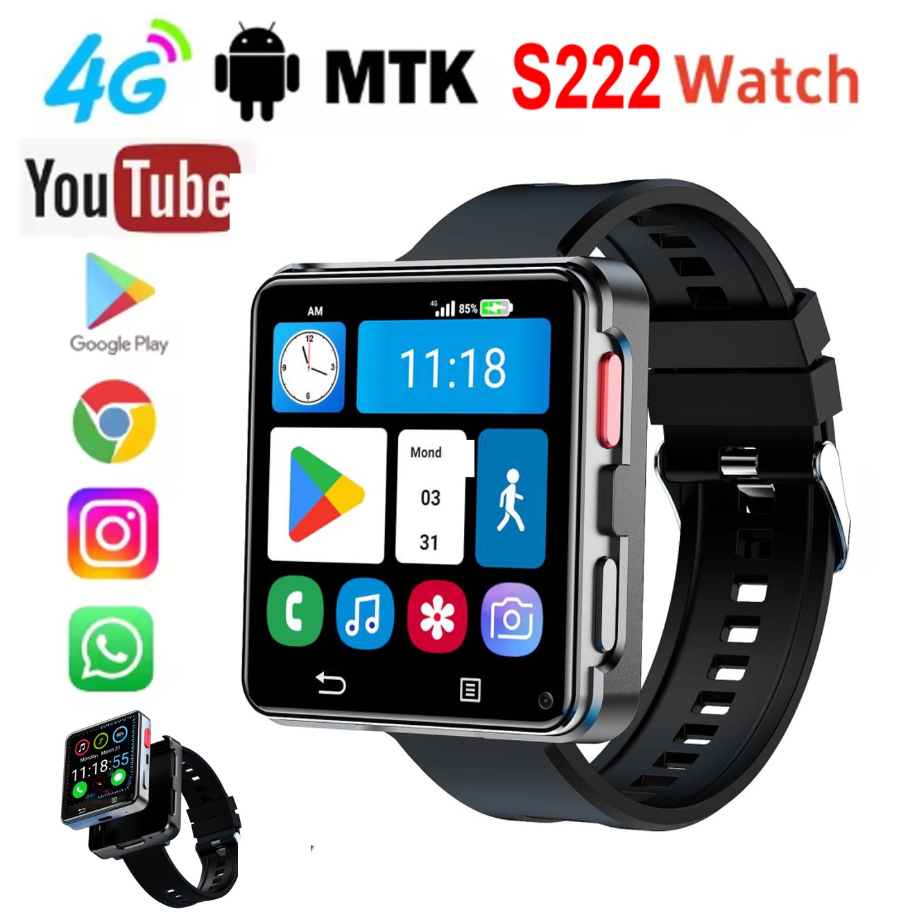 S222 Smart Watch 4G SI-M Card  - огляд і ціна Smartwatch I Watches