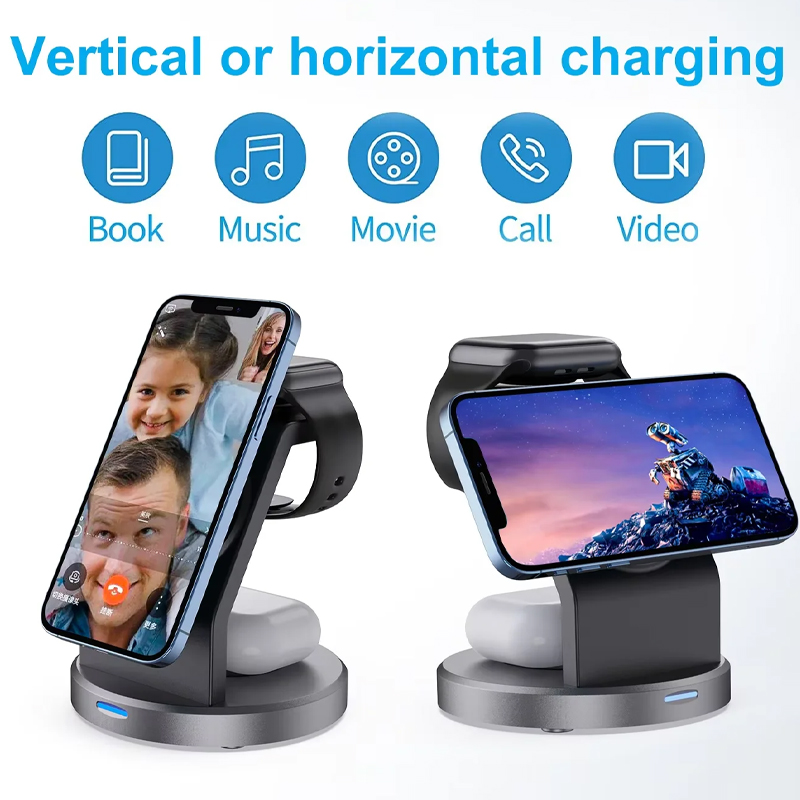 3 In 1 Wireless Charger Stand  - огляд і ціна Smartwatch Phone Watches