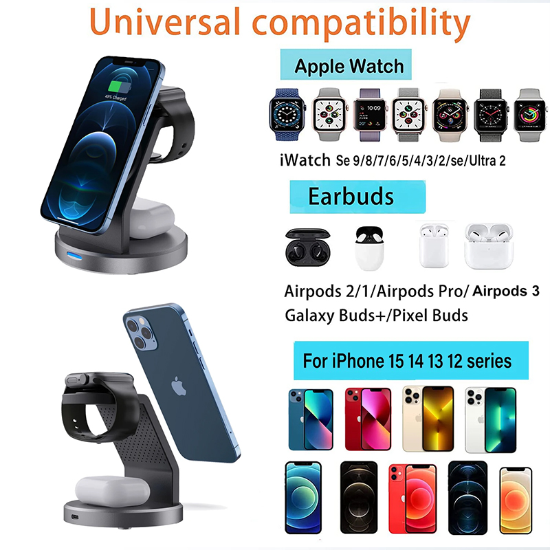3 In 1 Wireless Charger Stand  - огляд і ціна Smartwatch Phone Watches