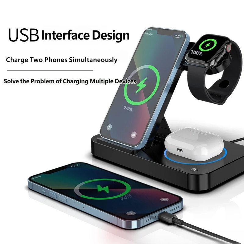 4 in 1 Folding Wireless Charge - огляд і ціна Smartwatch Phone Watches